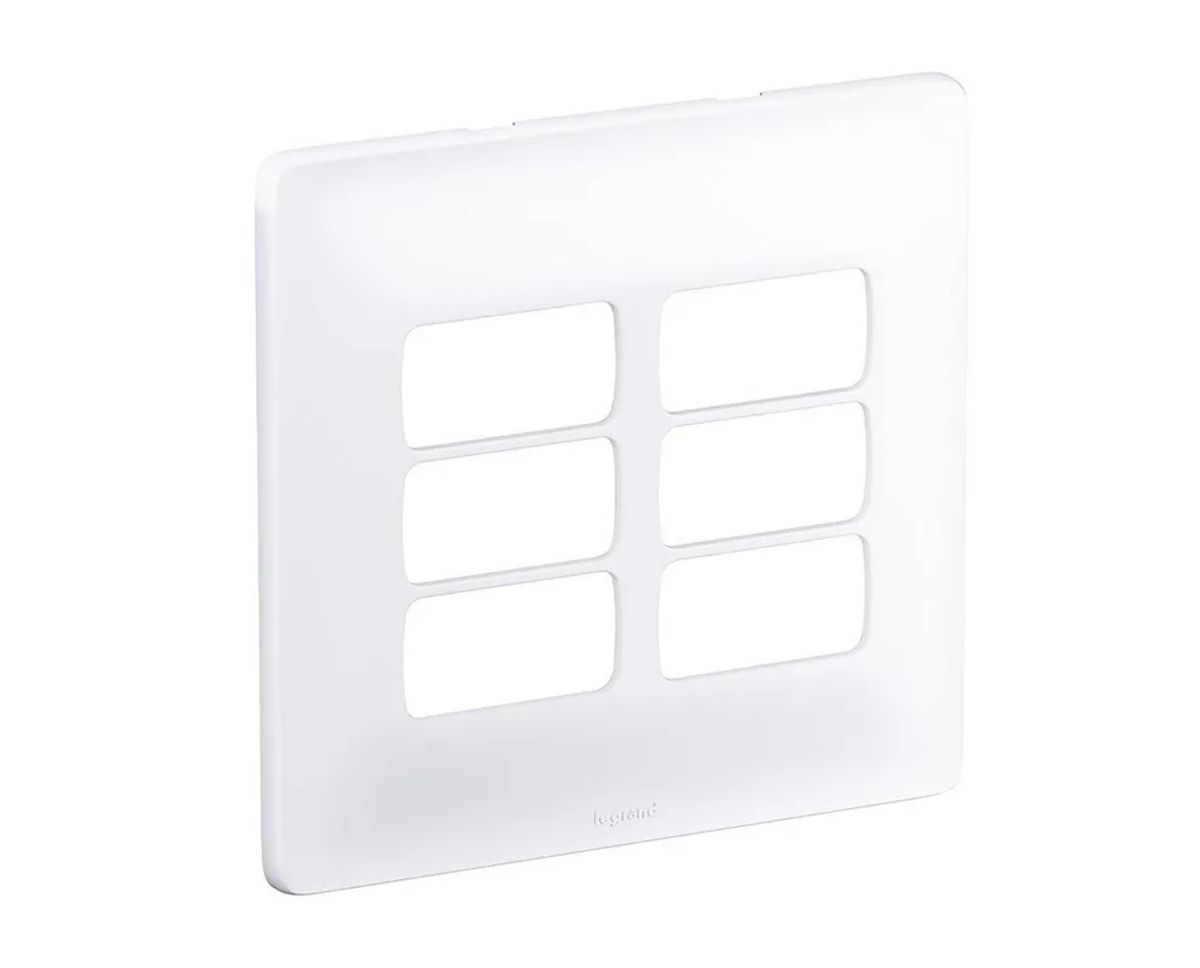 Imagem do produto Pial Legrand Placa 4X4 com 6 Postos (3+3 Postos) Zeffia Branco