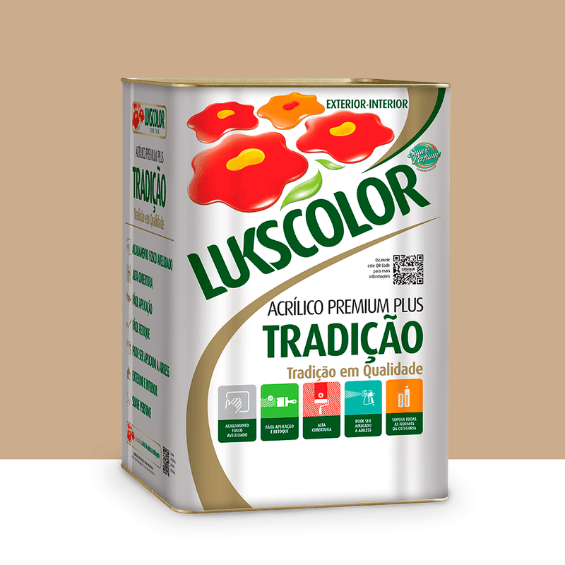 Imagem do produto Lukscolor Tinta Acrílica Premium Rende Plus Camurça 18 Litros
