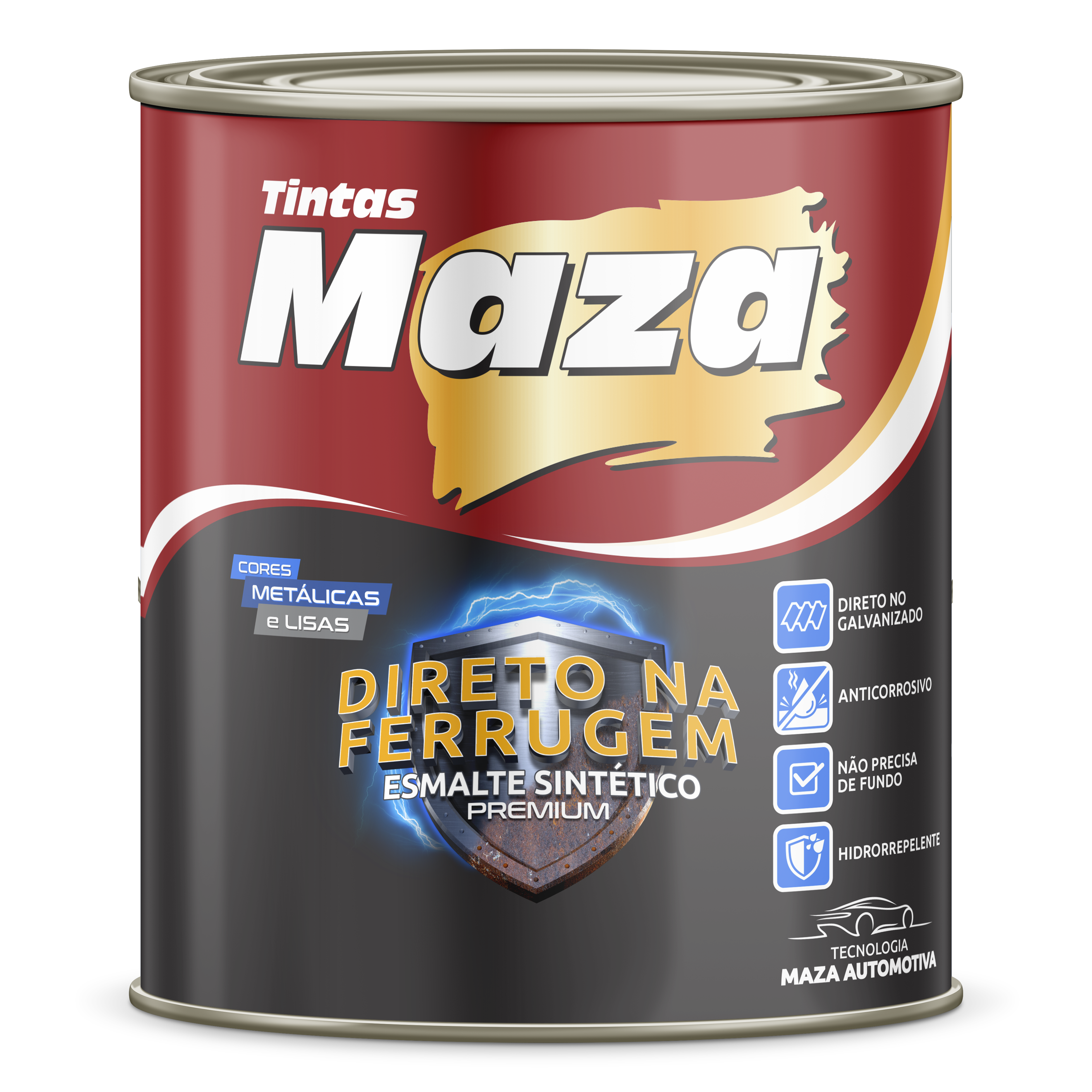 Imagem do produto Maza Esmalte Sintético Direto na Ferrugem Branco Fosco 900ml