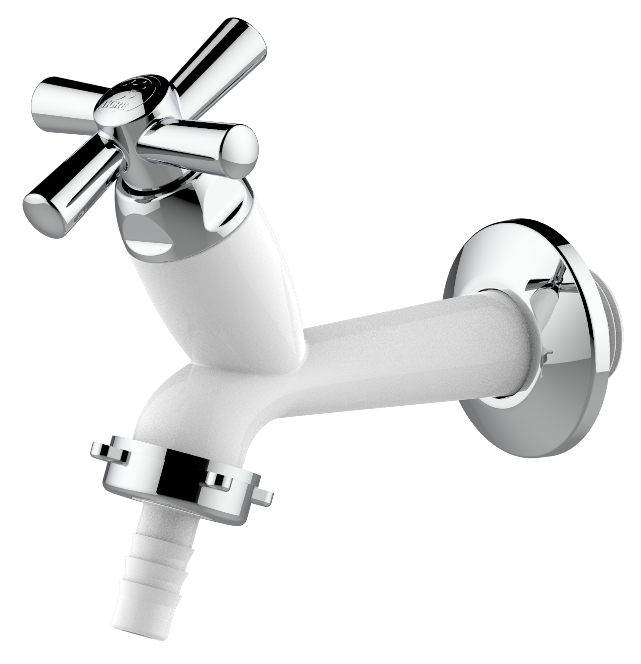 Imagem do produto Tigre Torneira 10cm Tanque Bico Mangueira Cross Branco 1/2"-3/4"