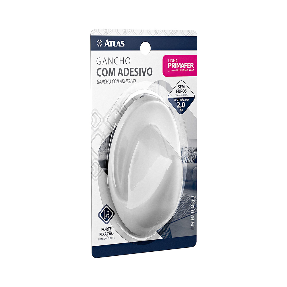 Imagem do produto Gancho adesivo plástico 2kg 1 peça