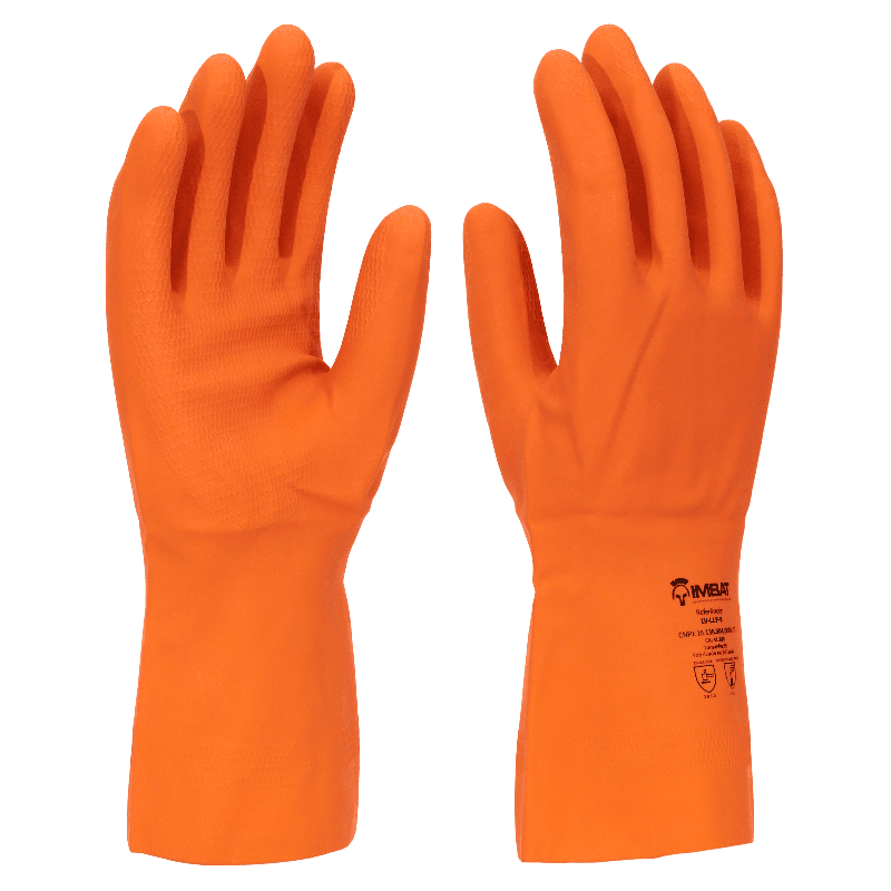 Imagem do produto Luva de Látex Reforçada Laranja Imbatex Ultra LVLLF Imbat Tamanho M CA 41820