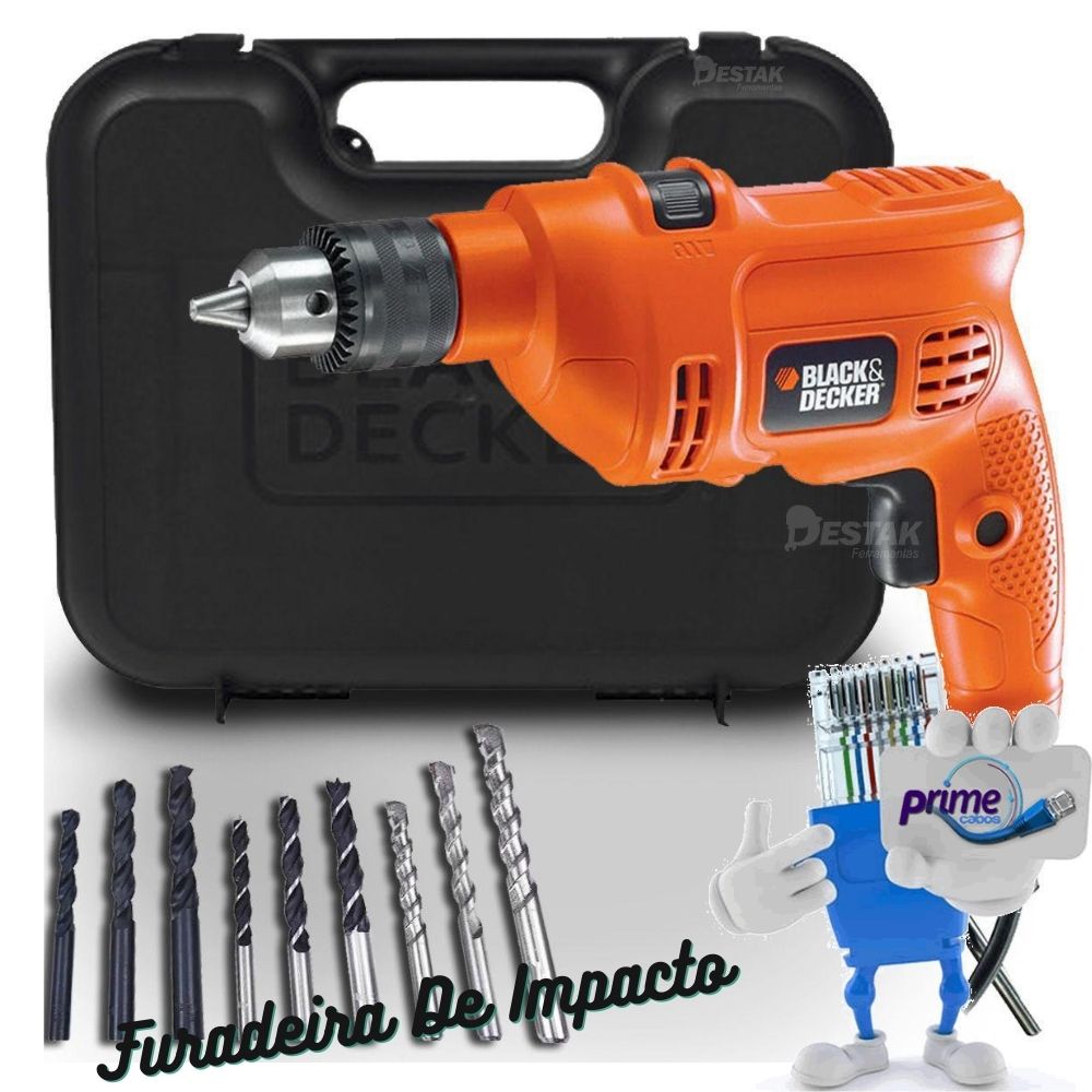Imagem do produto Black Decker Furadeira de Impacto 3/8" 560W 127V Kit (Caixa + Brocas) TM500CBBR