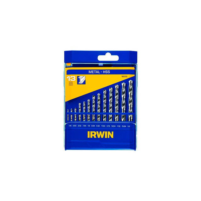 Imagem do produto Irwin Jogo 13 Peças de Brocas Aço Rápido HSS 1/16" a 1/4" 1865293