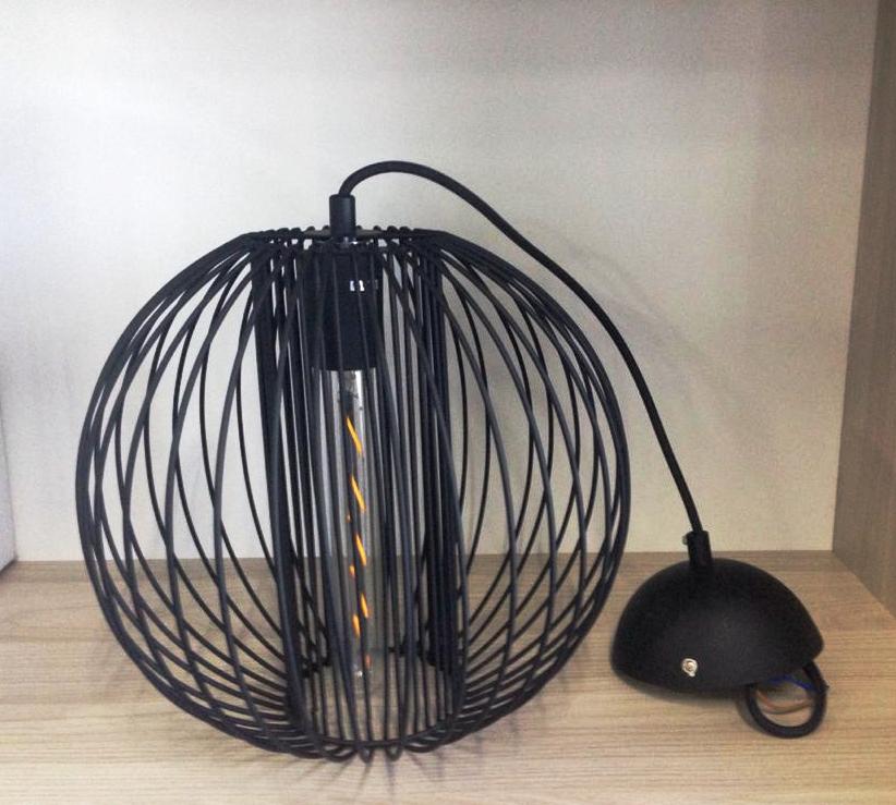 Imagem do produto Dm Lumi Pendente Aramado Brisa Preto Texturizado 826 GU10