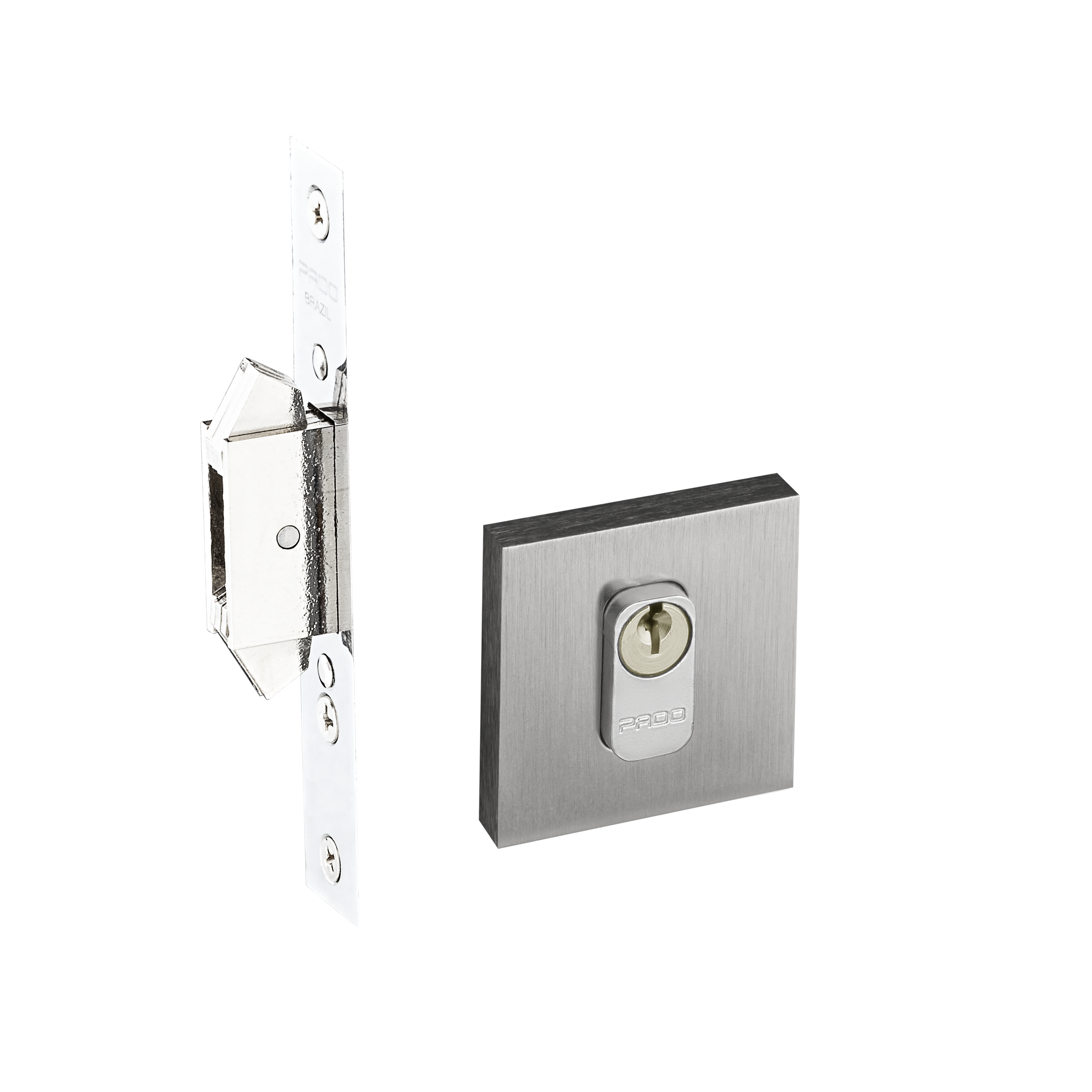 Imagem do produto Pado Trava de Correr Roseta Quadrada Cromo Acetinada