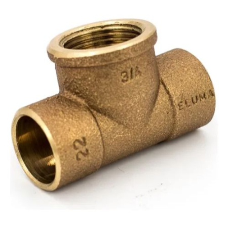 Imagem do produto Tê Roscável Central Cobre/Bronze Eluma 22x3/4x22 N.712