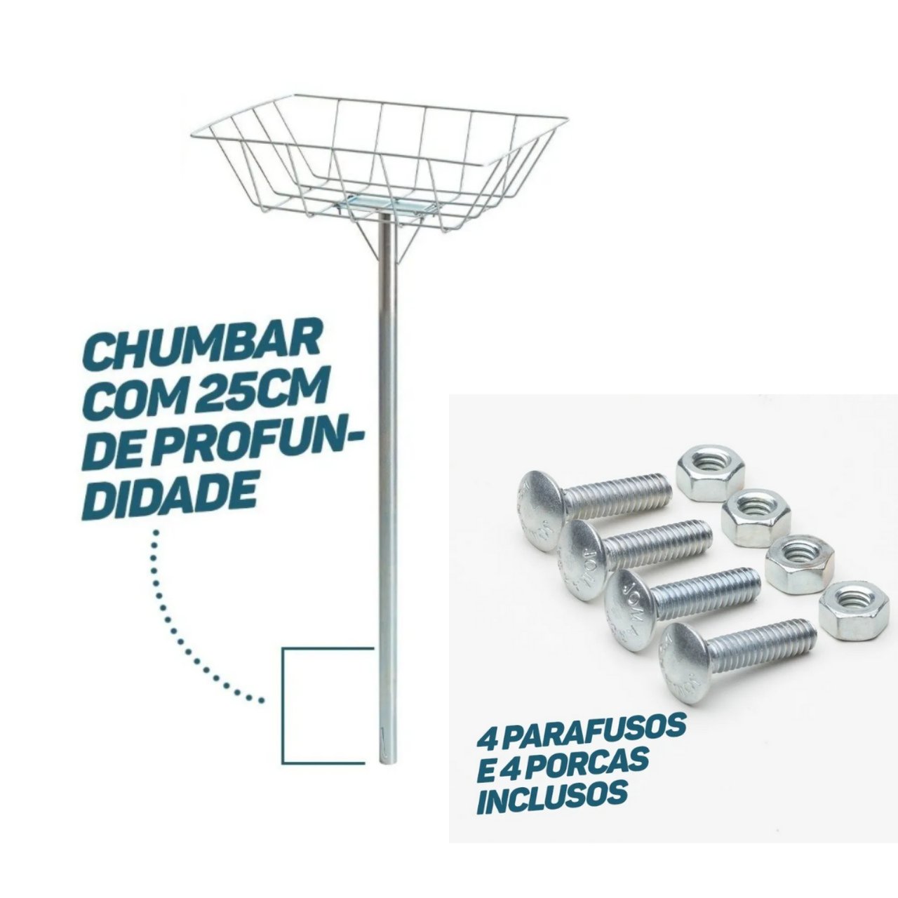 Imagem do produto Fortral Lixeira para Calçada 60 x 40 Zinc