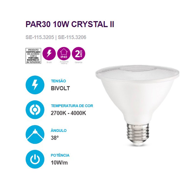 Imagem do produto Saveenergy Lâmpada LED PAR30 10W Bivolt 2700K