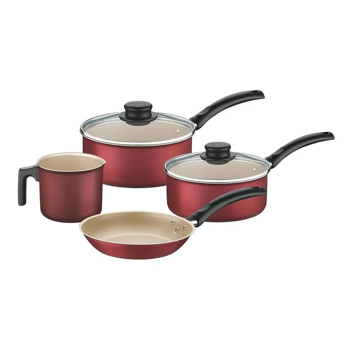 Imagem do produto Tramontina Jogo de Panelas Turim em Alumínio com Revestimento Antiaderente 4 Peças Vermelho