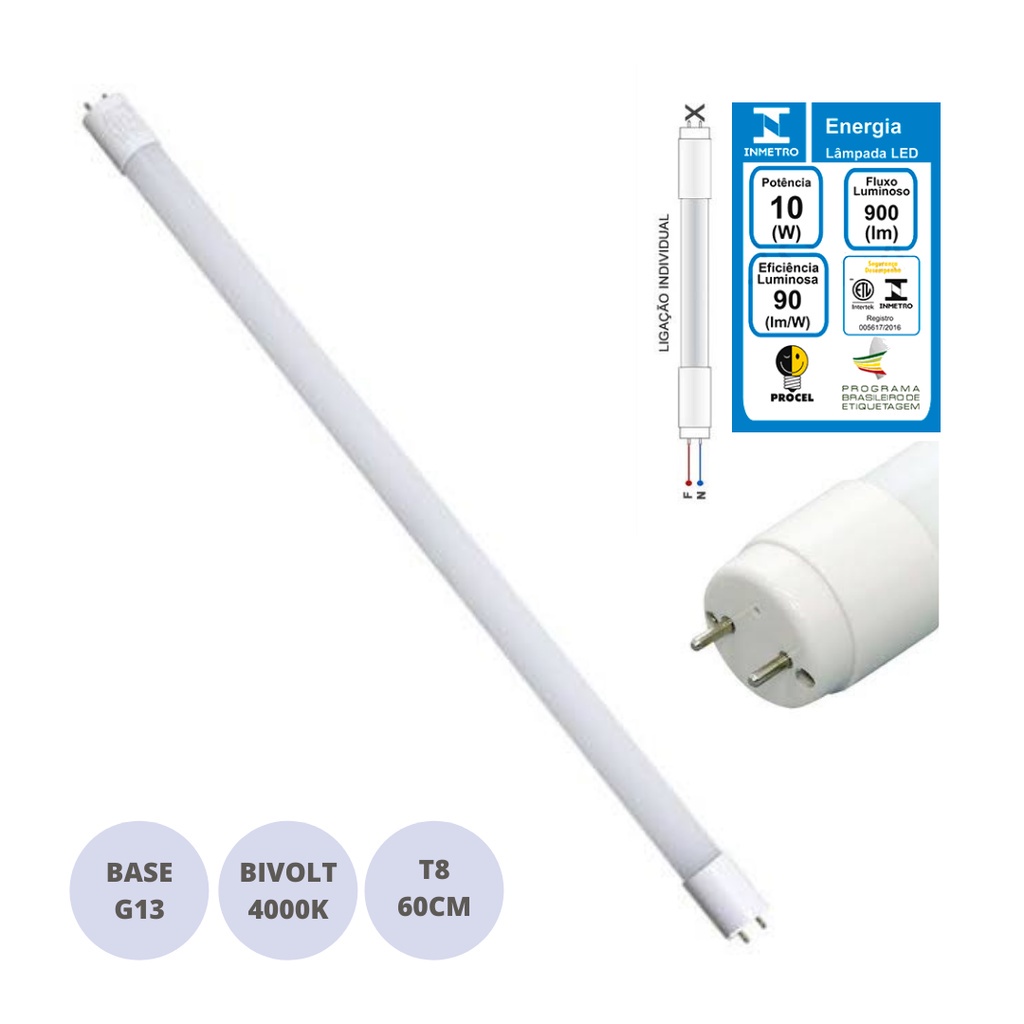 Imagem do produto Saveenergy Lâmpada LED Tubular 10W 4000K
