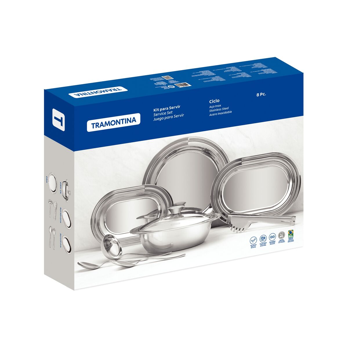 Imagem do produto Tramontina Conjunto para Servir Ciclo em Aço Inox 8 Peças