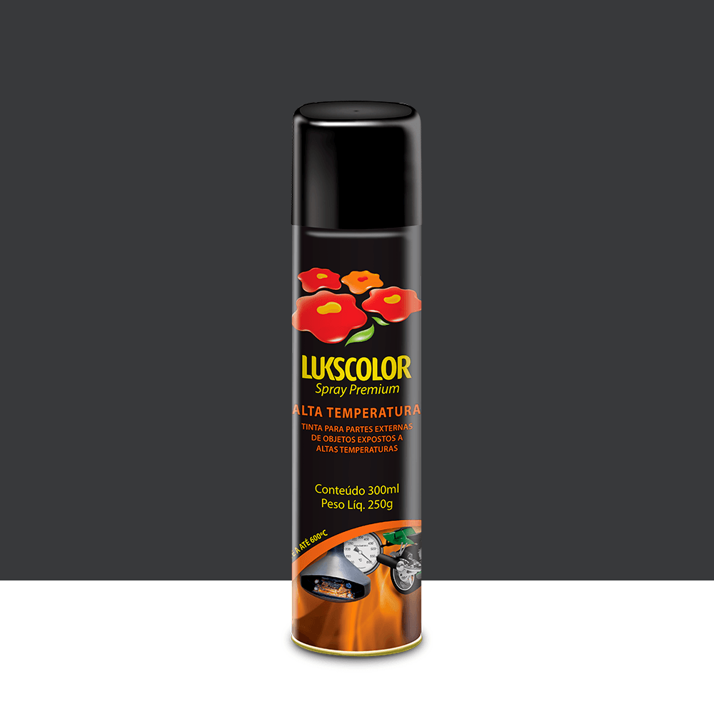 Imagem do produto Lukscolor Tinta Spray Premium Alta Temperatura Preto 300ml