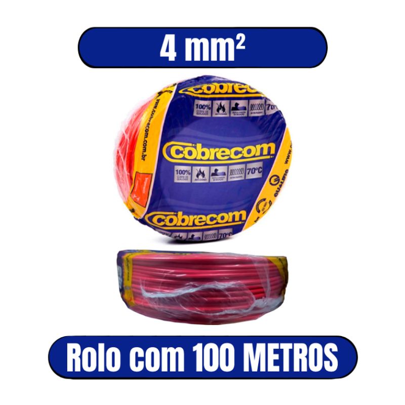 Imagem do produto Cabo Flexível Maxcopper 4.0mm Vermelho (Rolo 100m)