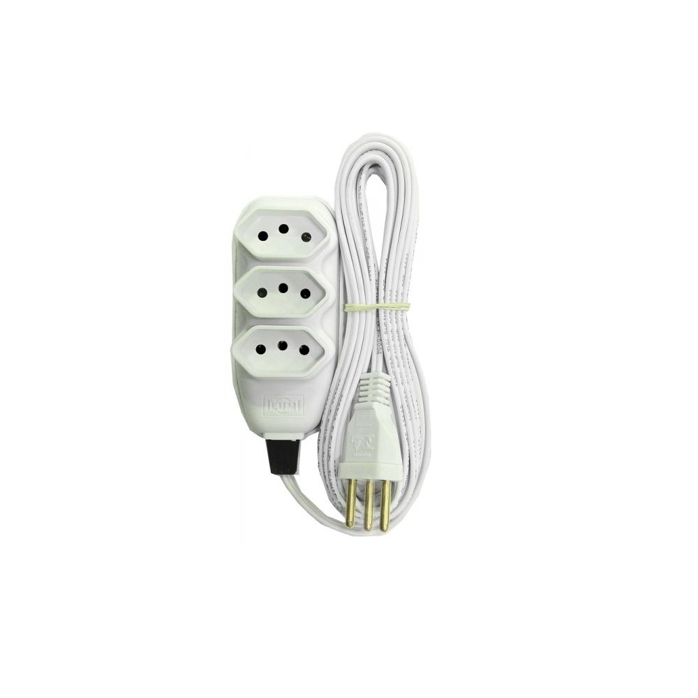Imagem do produto Extensão Elétrica 3 Tomadas Cabo Paralelo 5m 10A Ilumi