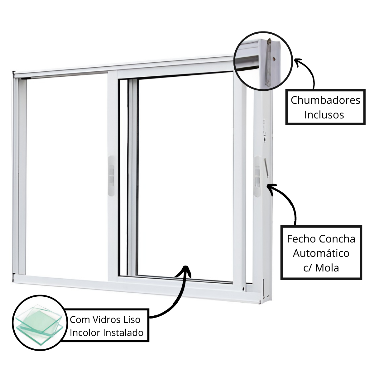 Imagem do produto Atlantica Vitrô 2F Premium 1000 x 2000 Branco 80656