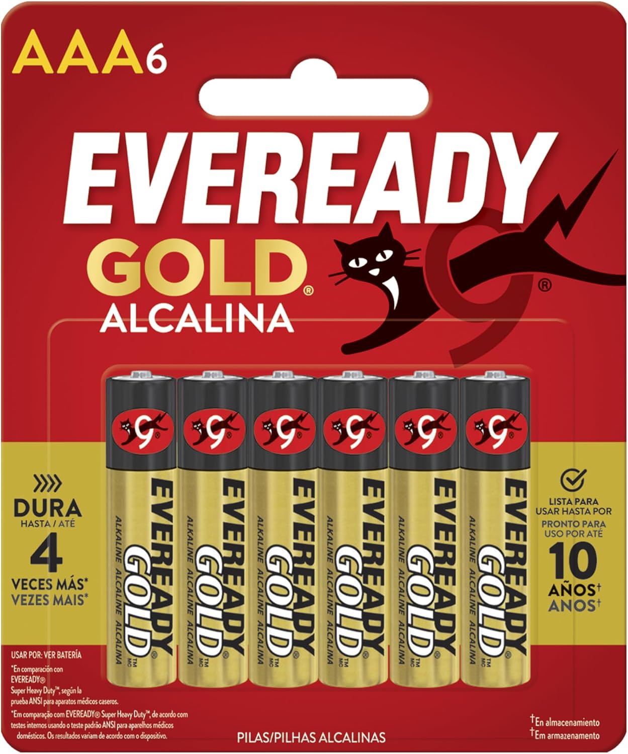 Imagem do produto Arcom Pilha Eveready Alcalina Gold Palito AAA6