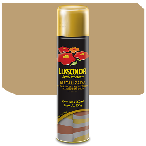 Imagem do produto Lukscolor Tinta Spray Premium Metálica Ouro Uso Interno 350ml