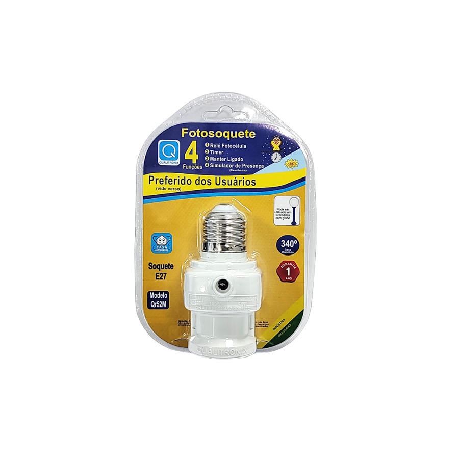 Imagem do produto Relé Fotocélula Multifuncional Fotosoquete QR52M Qualitronix
