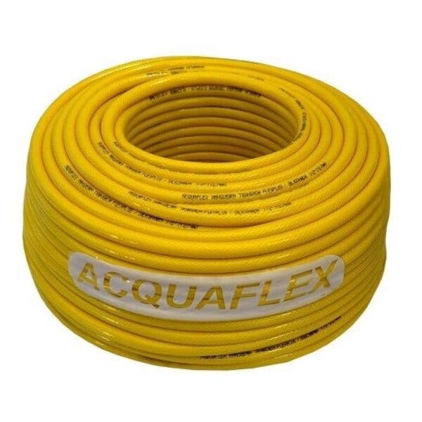 Imagem do produto Acquaflex Mangueira Trançada Multiuso 3/8" Amarela/Branca com Tarja