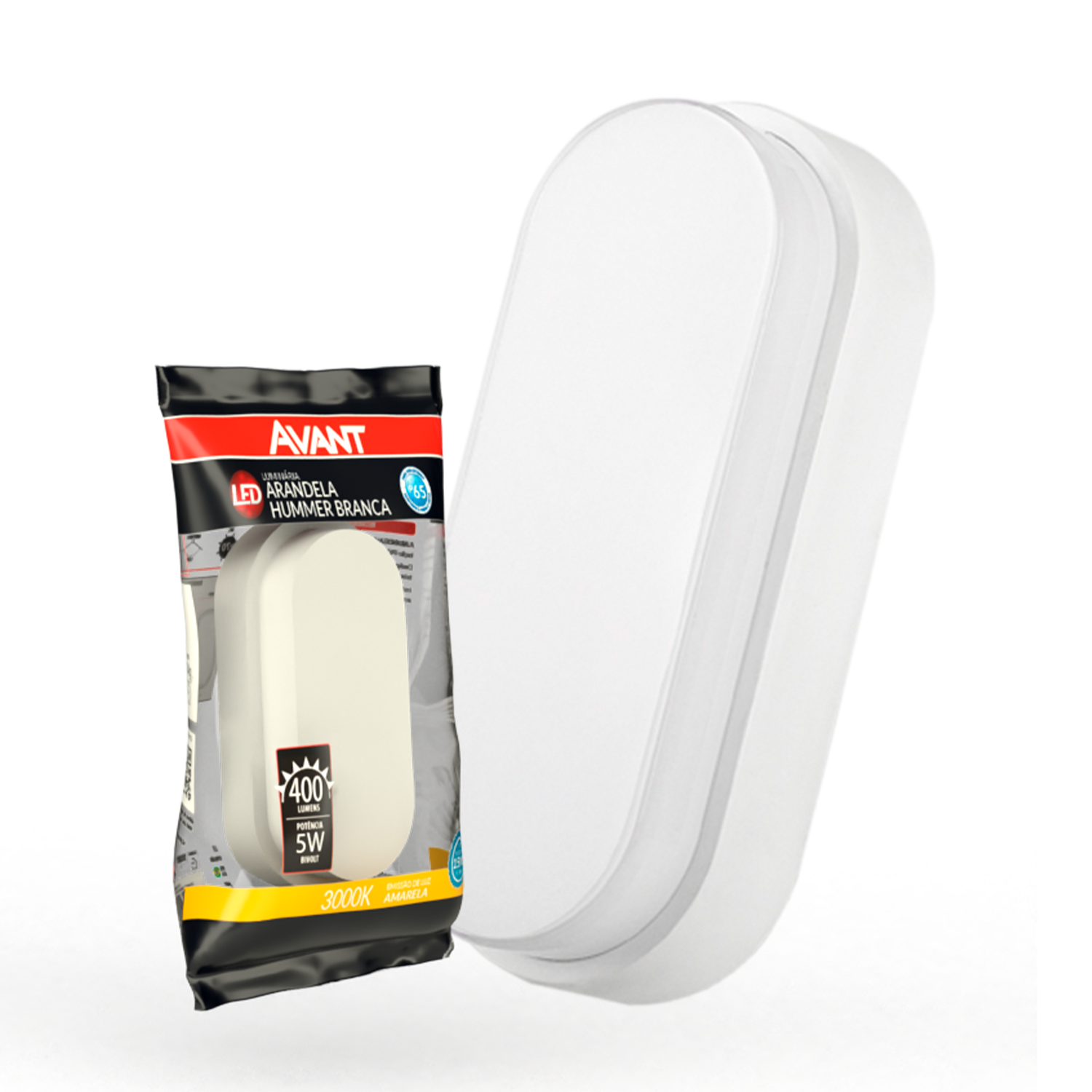 Imagem do produto Avant Luminária LED Arandela Hummer Plástica IP65 5W Bivolt 3000K Luz Amarela