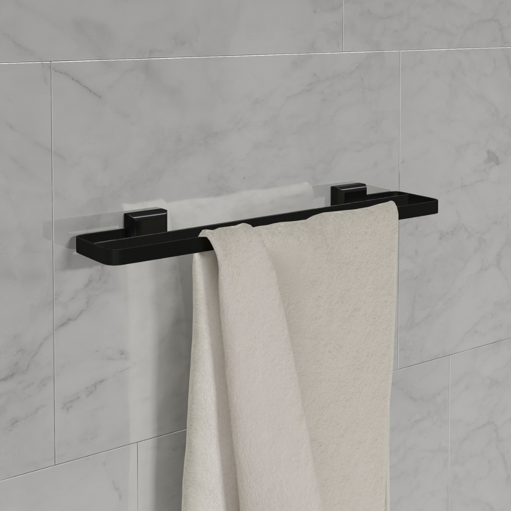 Imagem do produto Balibox Porta Toalha Luxo Fumê Preto Fosco