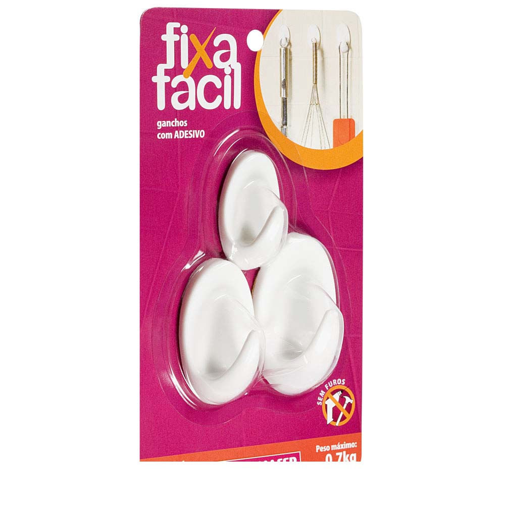 Imagem do produto Atlas Gancho Fixo para Banheiro Plástico Branco