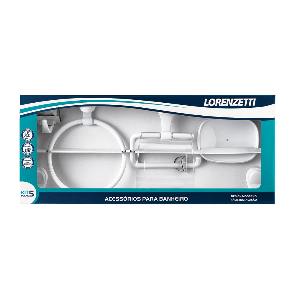 Imagem do produto Lorenzetti Kit Acessórios Attic 5 Peças Branco