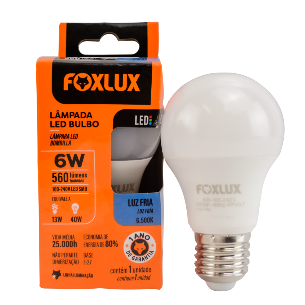 Imagem do produto LAMP LED  6W 6500K BIV FOXLUX