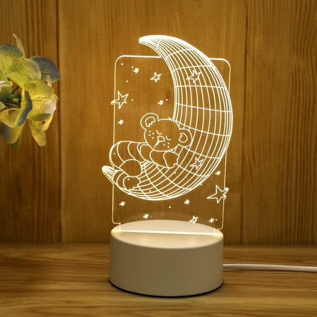 Imagem do produto Embu Led Luminária Abajur 3D Lua Urso 5V 4W