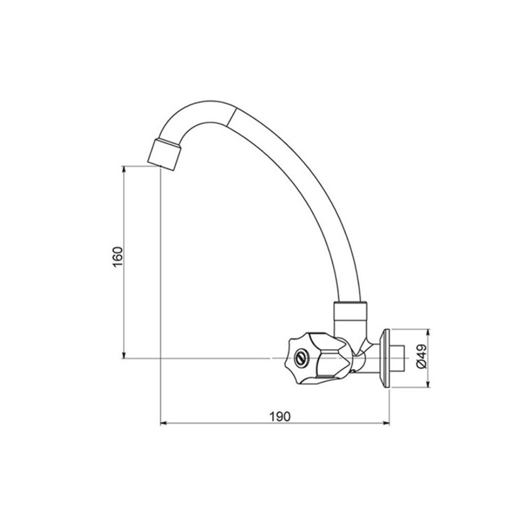 Imagem do produto Torneira de Cozinha de Parede Ribeiro Metais Suprema 162 C50