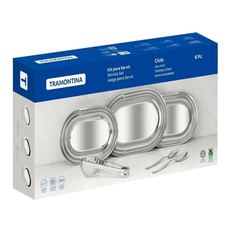 Imagem do produto Tramontina Kit Para Servir em Aço Inox Ciclo Jogo 6 Peças