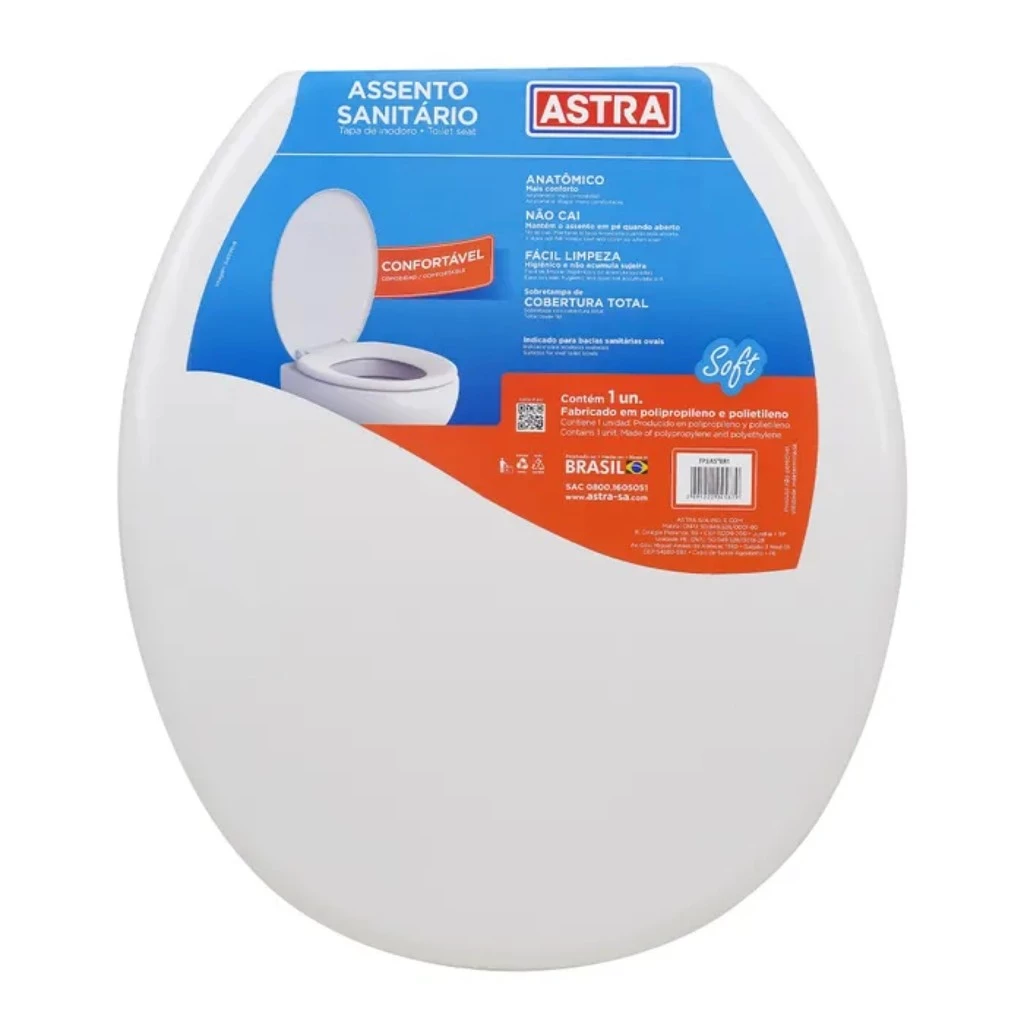 Imagem do produto Assento Sanitário Astra TPJ/AS Soft Oval Branco 610268