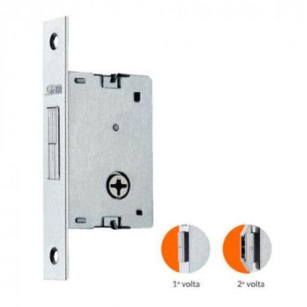Imagem do produto Fechadura 1008 para Porta de Correr Cromada Trava Tetra Stam