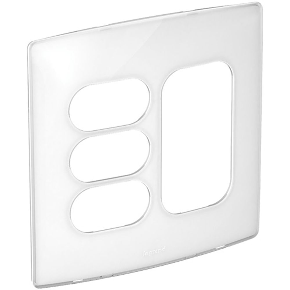 Imagem do produto Pial Legrand Placa 4X4 com 6 Postos (3 Juntos de um lado + 3 Separados do outro) Nereya Gloss Ébano