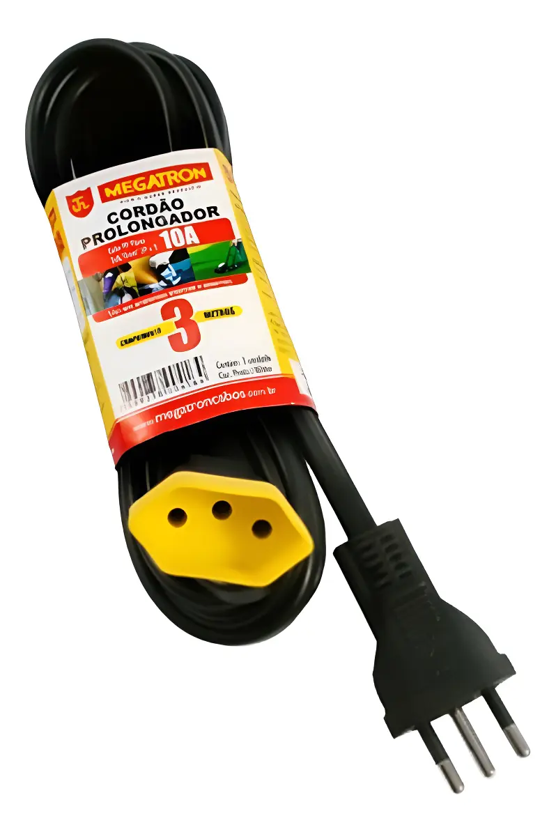 Imagem do produto Pial Legrand Cordão Prolongador (Extensão) 2P+T 10A Cabo PP 3x0,75mm² Preto 3 Metros (Linha Sort)