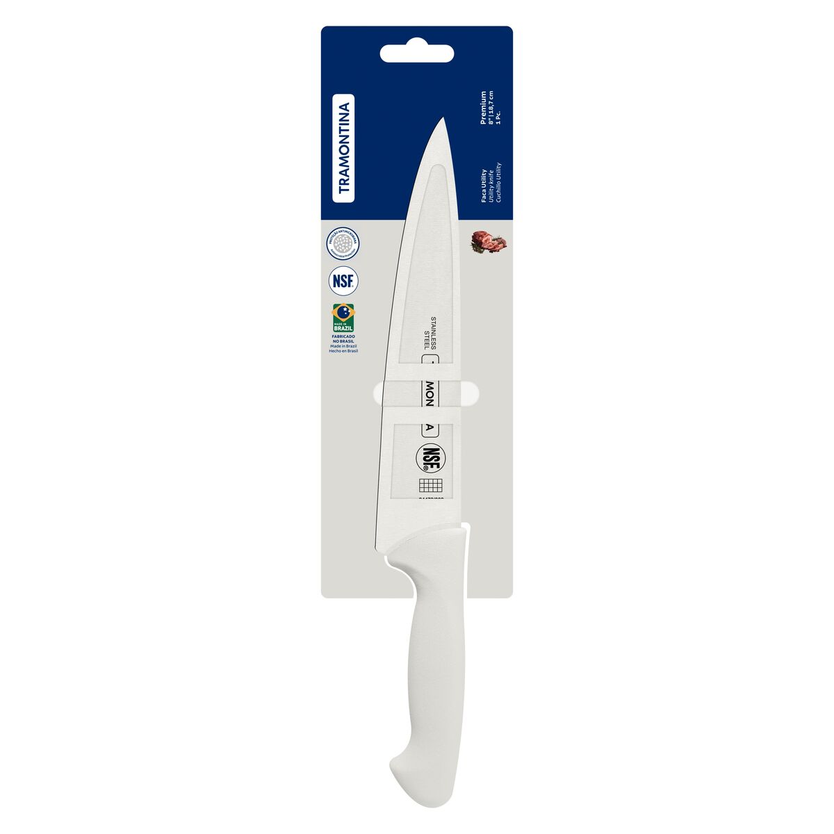Imagem do produto Tramontina Faca Utility Premium em Aço Inox 8" com Cabo de Polipropileno Branco