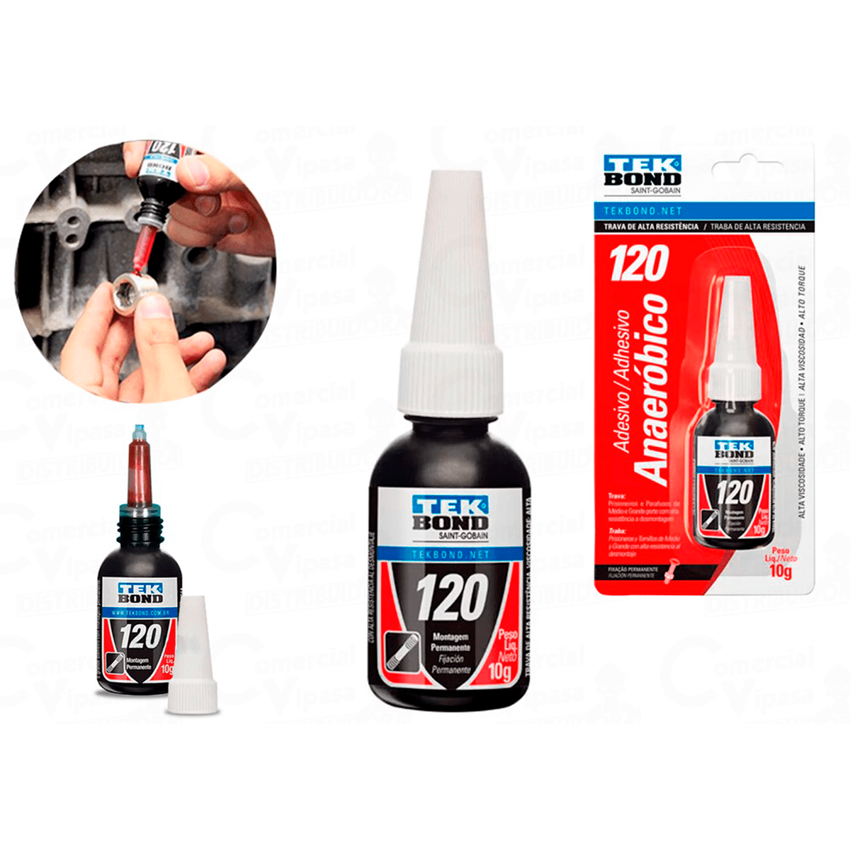 Imagem do produto Tekbond Trava Porca AT 120 Vermelho 10 g Alta Resistência