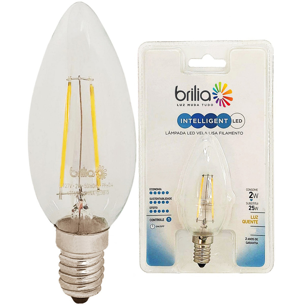 Imagem do produto Flc Lâmpada Vela LED 2W 220V E14 3000K Incandescente