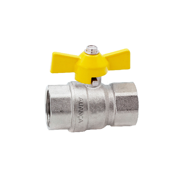 Imagem do produto Aliança Registro Esfera Borboleta Gás 1/2" 550/4 Amarelo NPT