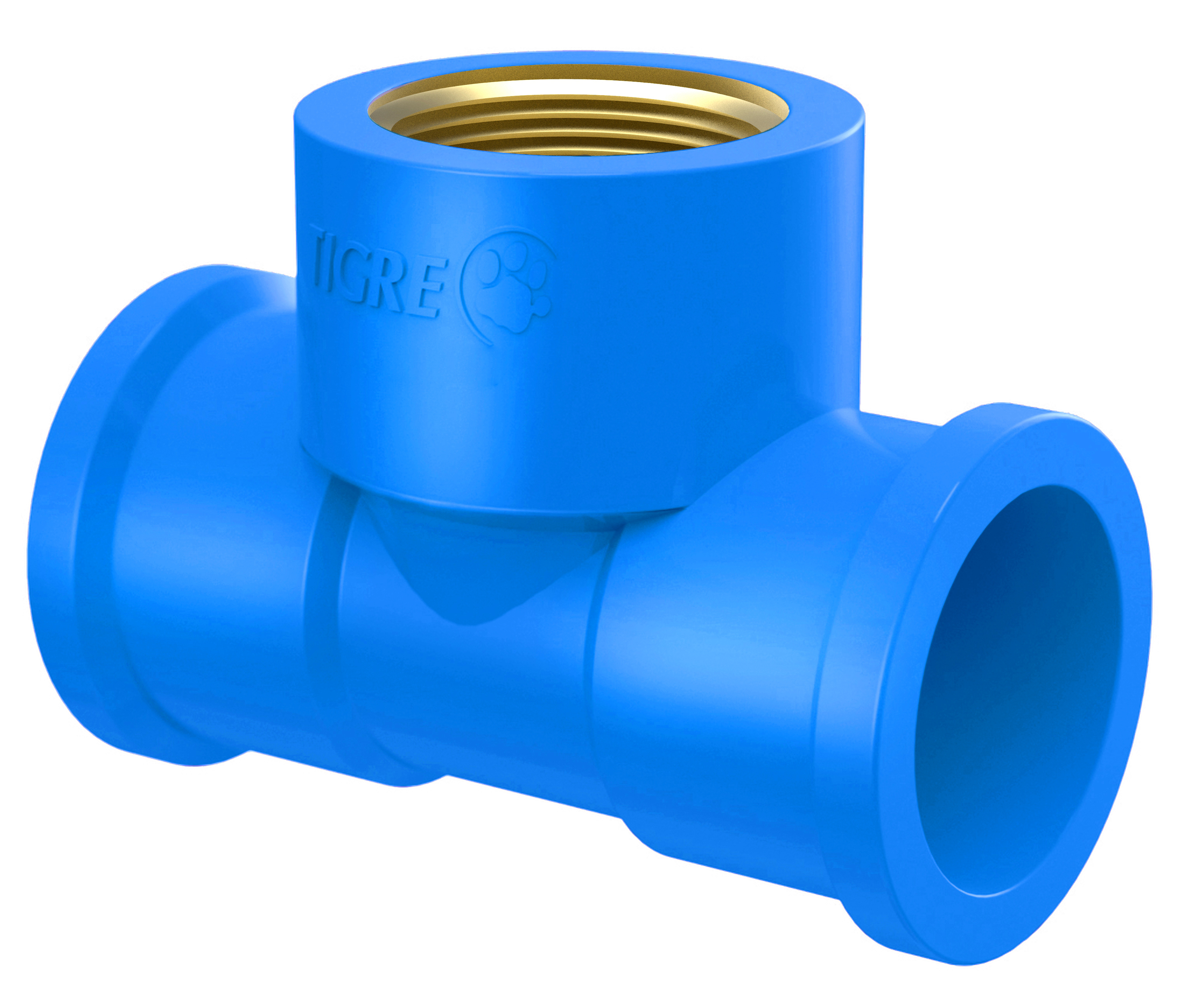 Imagem do produto Tigre Tê 90° Soldável com Bucha de Latão Azul 25mm x 3/4"