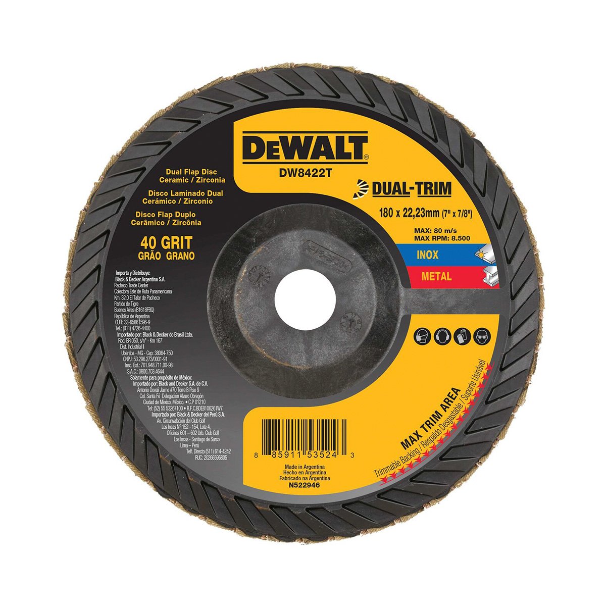 Imagem do produto Black Decker Disco Flap DeWalt 40 7" x 7/8"