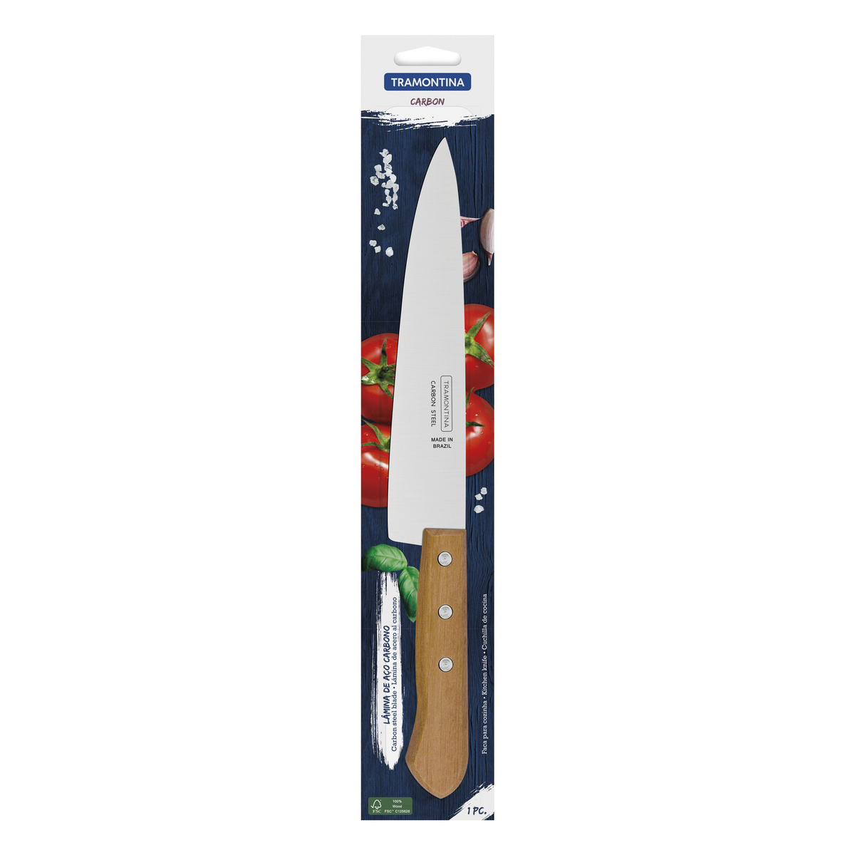 Imagem do produto Tramontina Faca Peixeira para Carne Aço Carbono 8" com Cabo de Madeira