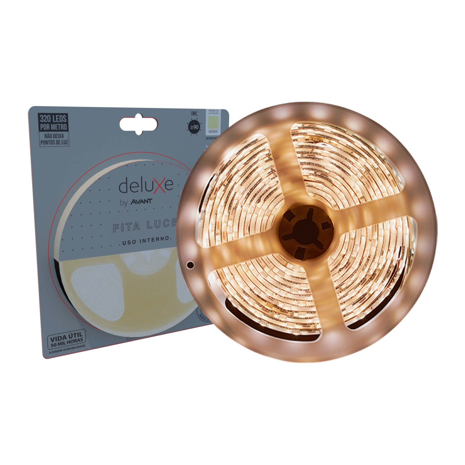 Imagem do produto Avant Fita LED Luce para Uso Interno IP20 5 Metros 8W/m 12V 4000K Luz Neutra