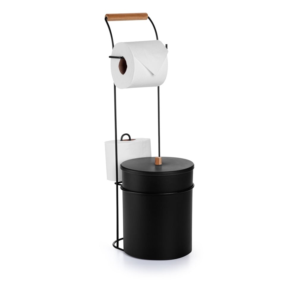 Imagem do produto Arthi Suporte de Chão Papel Higiênico com Lixeira 5 Litros Eco Black