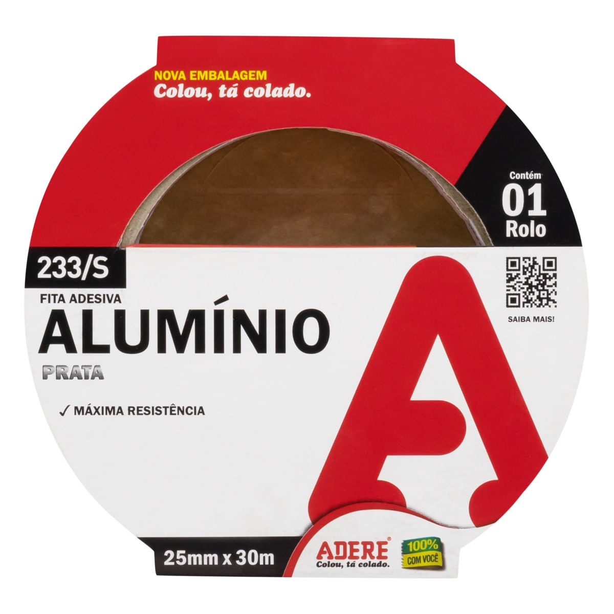 Imagem do produto Adere Fita Adesiva de Alumínio Prata 233S 25mm x 30m
