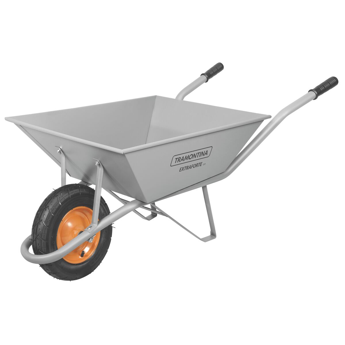 Imagem do produto Tramontina Carrinho de Mão Extraforte com Caçamba Extraforte Metálica Cinza 65L, Braço Metálico e Pneu com Câmara - 77714435