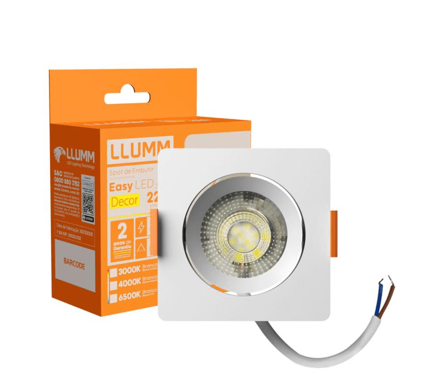 Imagem do produto Bronzearte Spot Easy Preto de Embutir Quadrado 3W 3000K