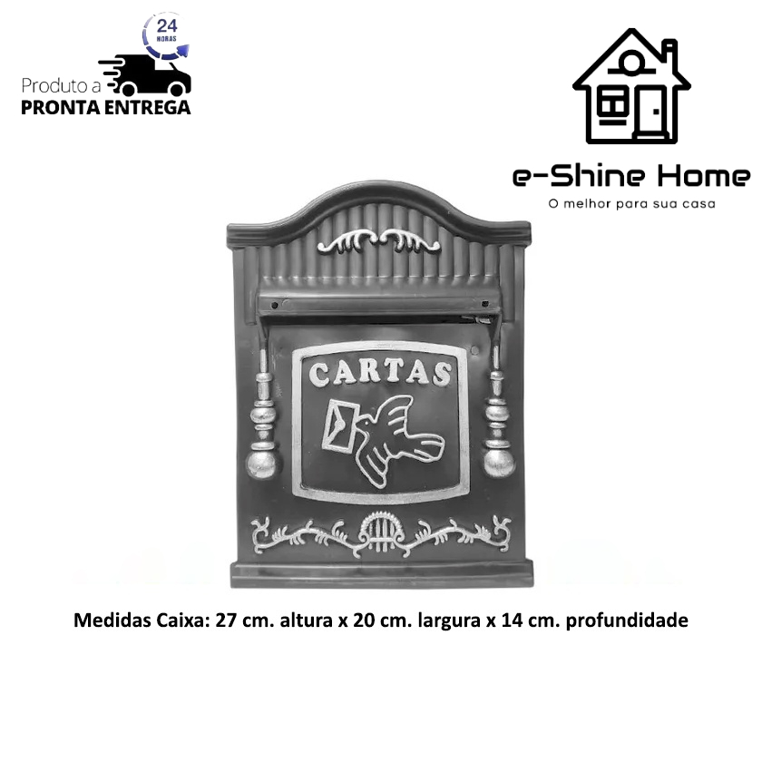 Imagem do produto Fortral Caixa de Correio Nº 26 para Muro Preta/Prata