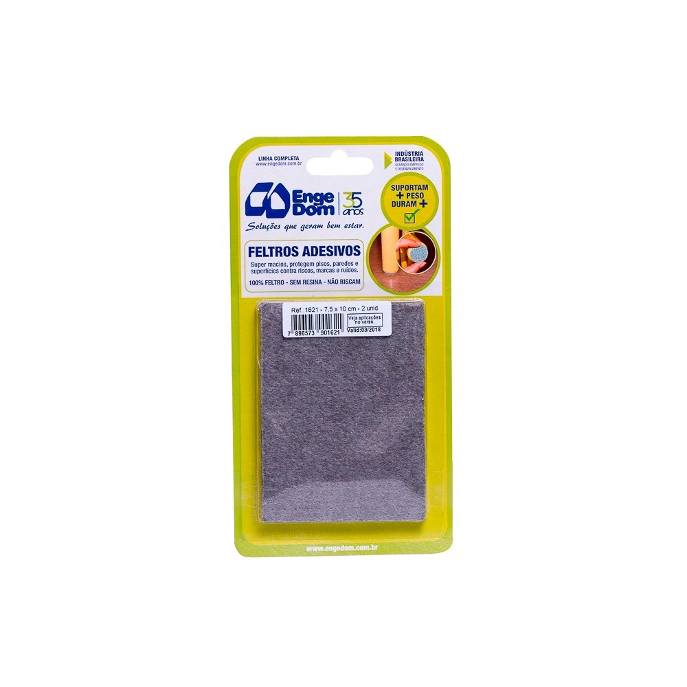 Imagem do produto PROTETOR P/PISO FELTRO ENGEDON 7,5X10CM C/2 RETANGULAR